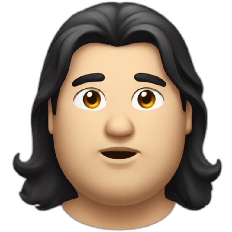 obese-long-black-hair-man emoji