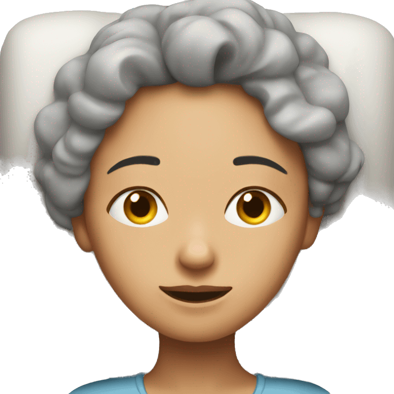 Woman wakes up from sleep.  emoji