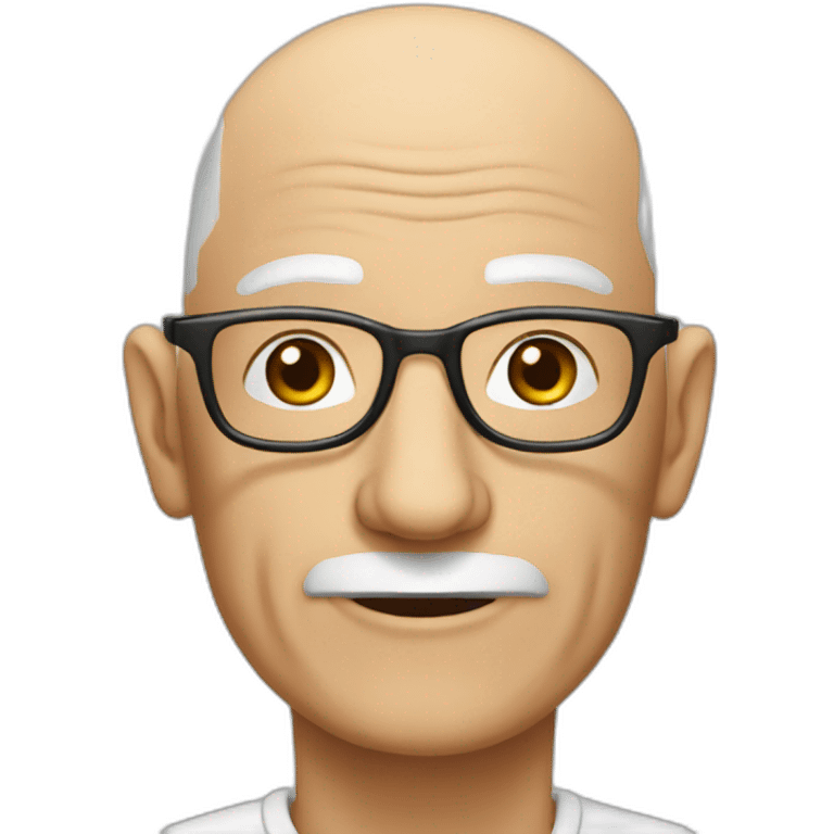 Skinny baldy old man with glasses emoji