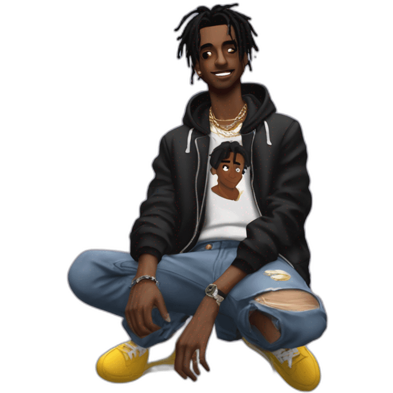 Playboi carti with ken carson (just the top of body) emoji