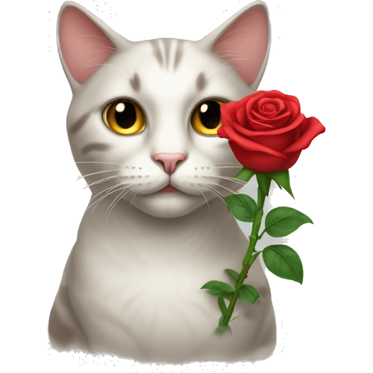 cat with rose emoji