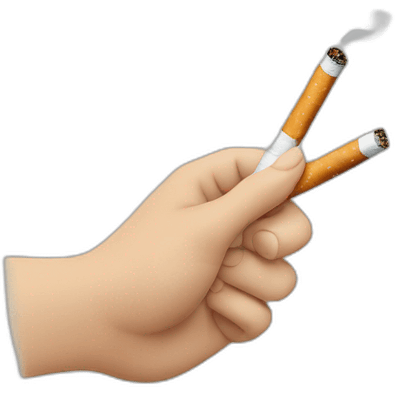 Hand holding a cigarette emoji