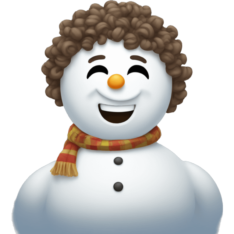 snowman with curly hair emoji