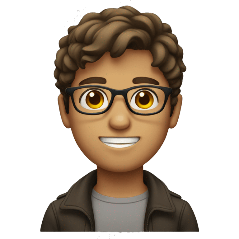 brown haired boy in glasses emoji