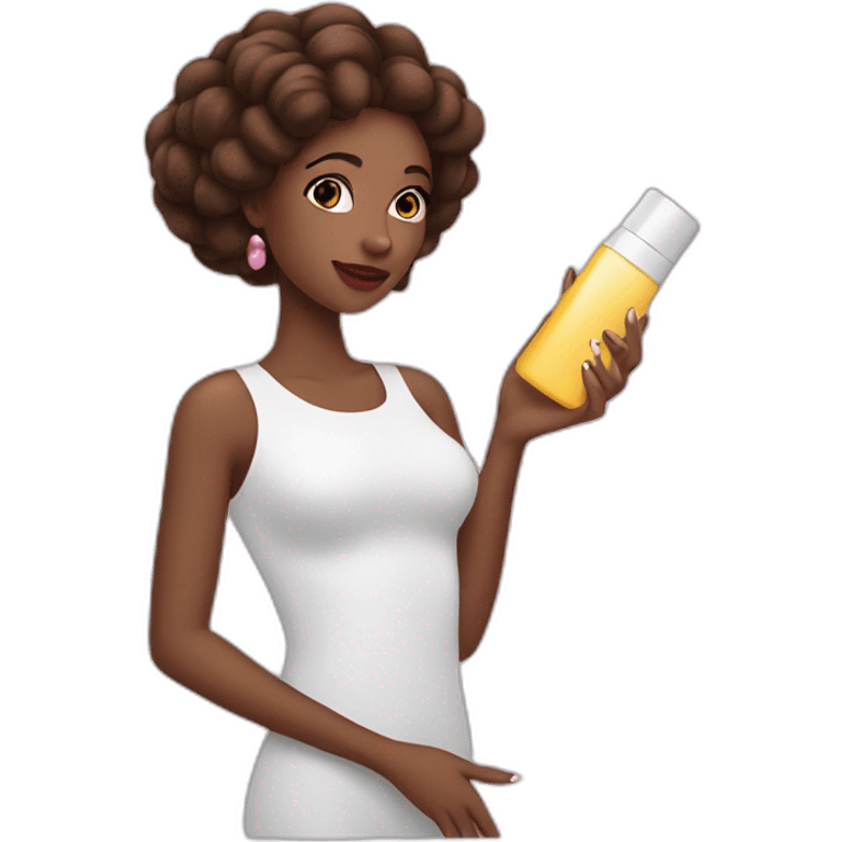 a woman with cosmetic products in her hand emoji