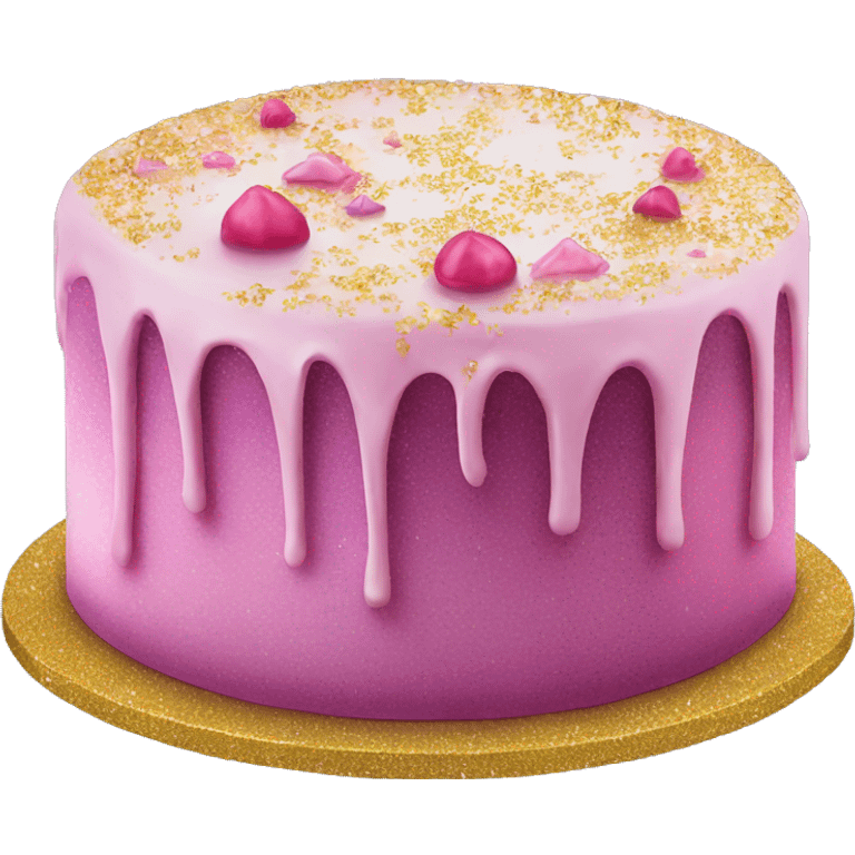 Realistic cake with glitter emoji