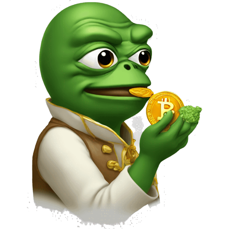 pepe eating bitcoin emoji