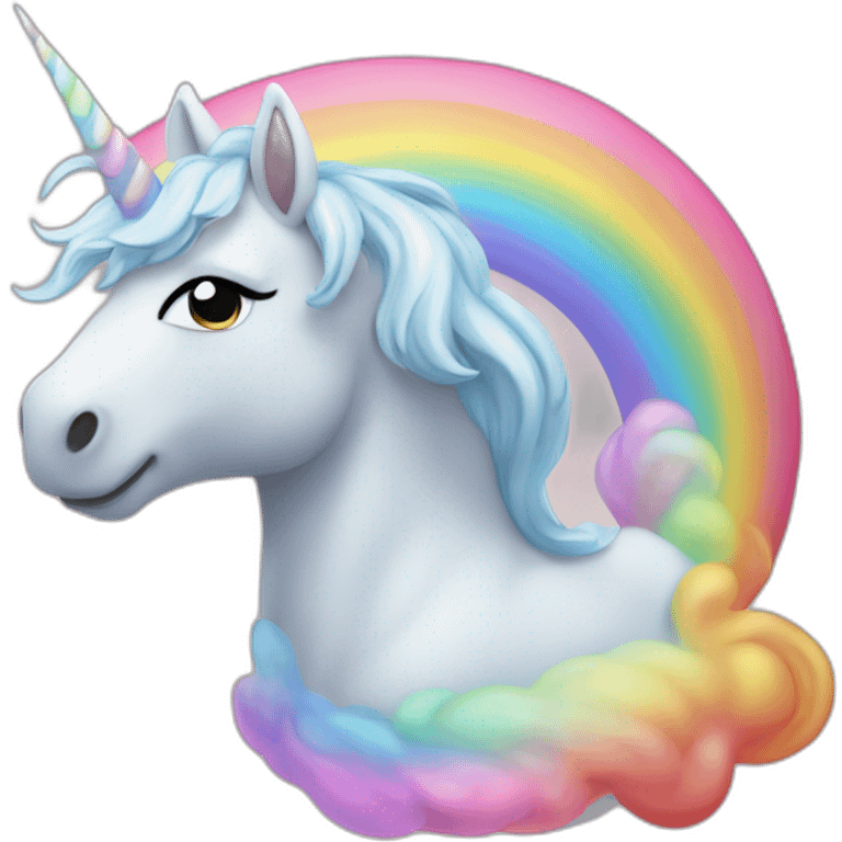 Licorne sur un arc en ciel emoji