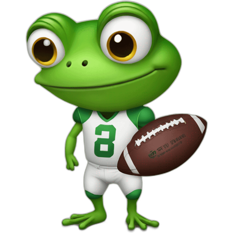 Frog holding a football emoji