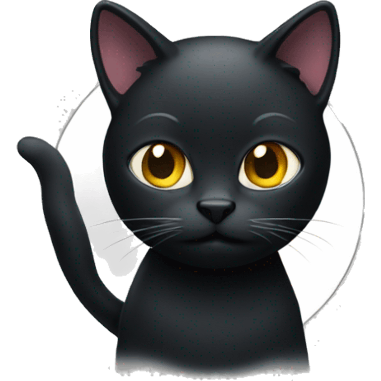 circle black cat emoji