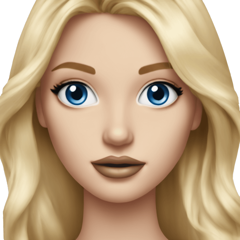 Realistic victoria secret model blonde blue eyes  emoji