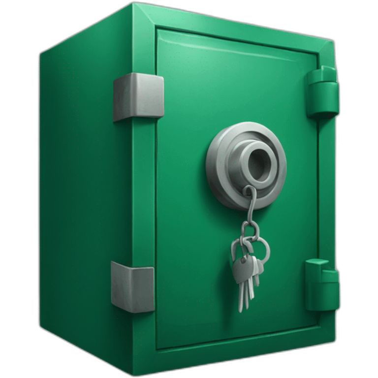 open safe in the middle of the emerald emoji