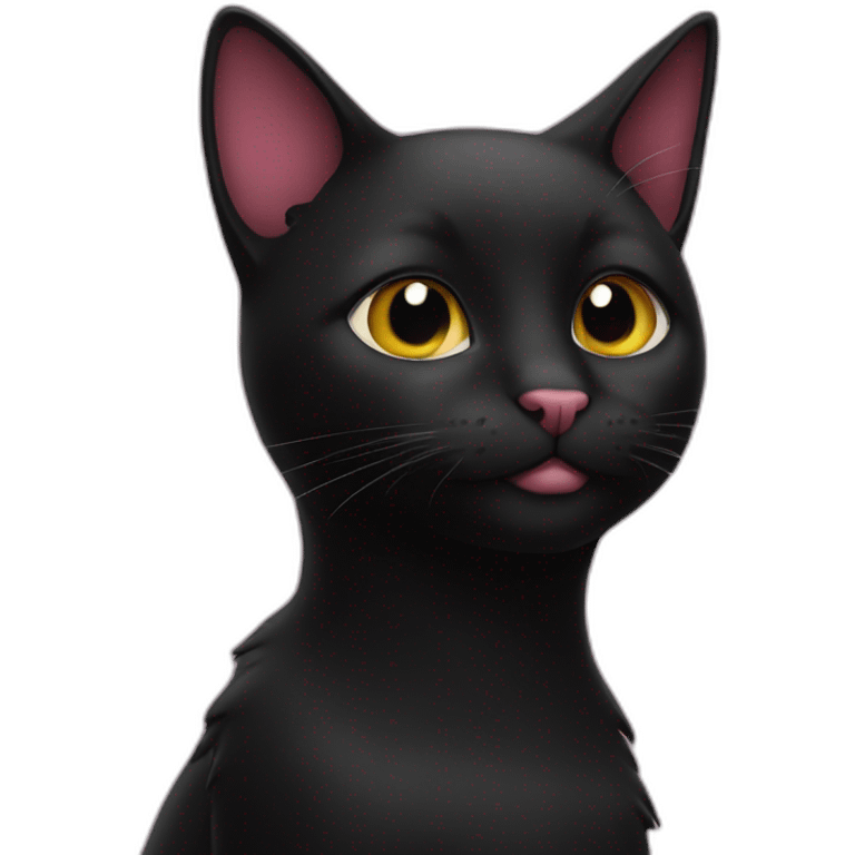 Black cat with hearts emoji