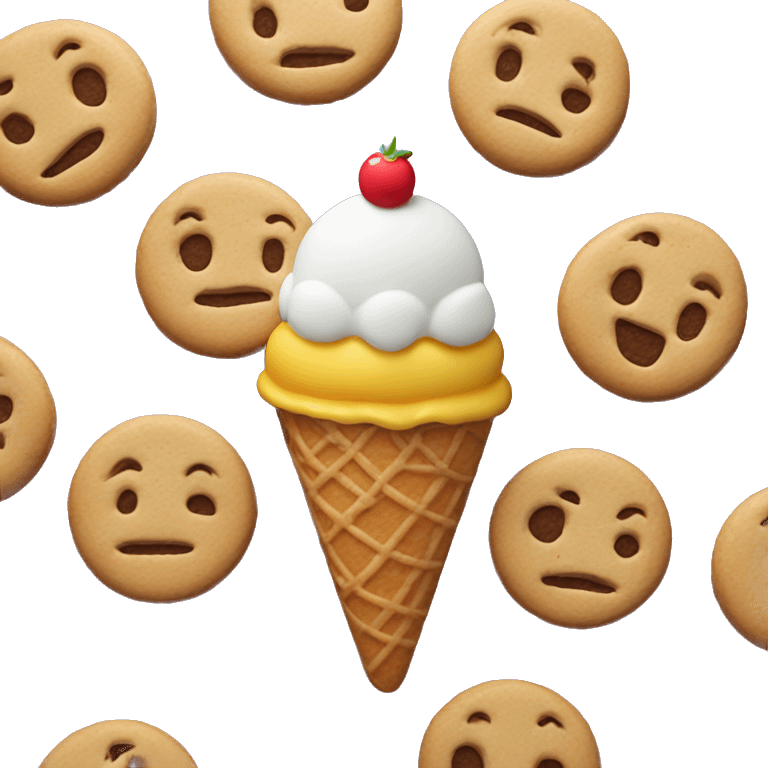 ice cream on a cookie emoji