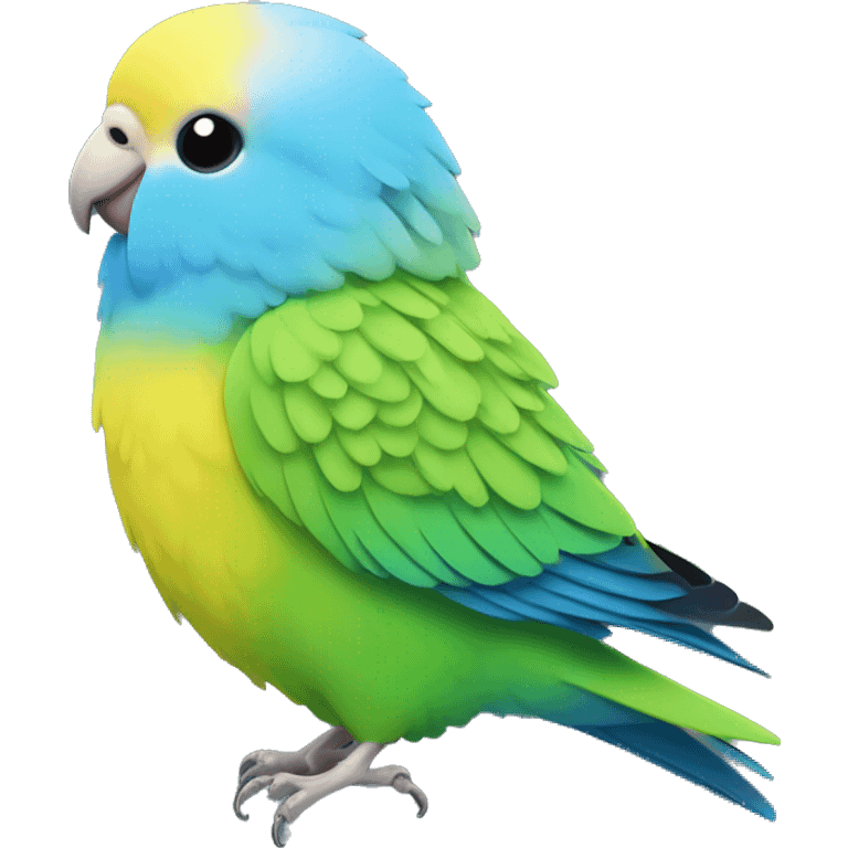 Budgie with yellow Head and feathers and Blue Body  emoji