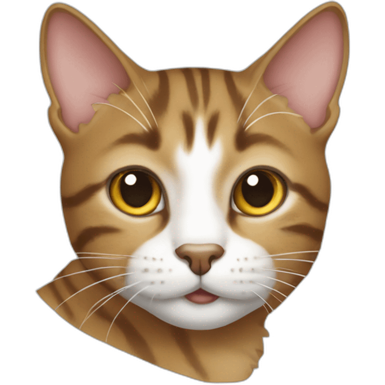 tabby cat with white nose emoji