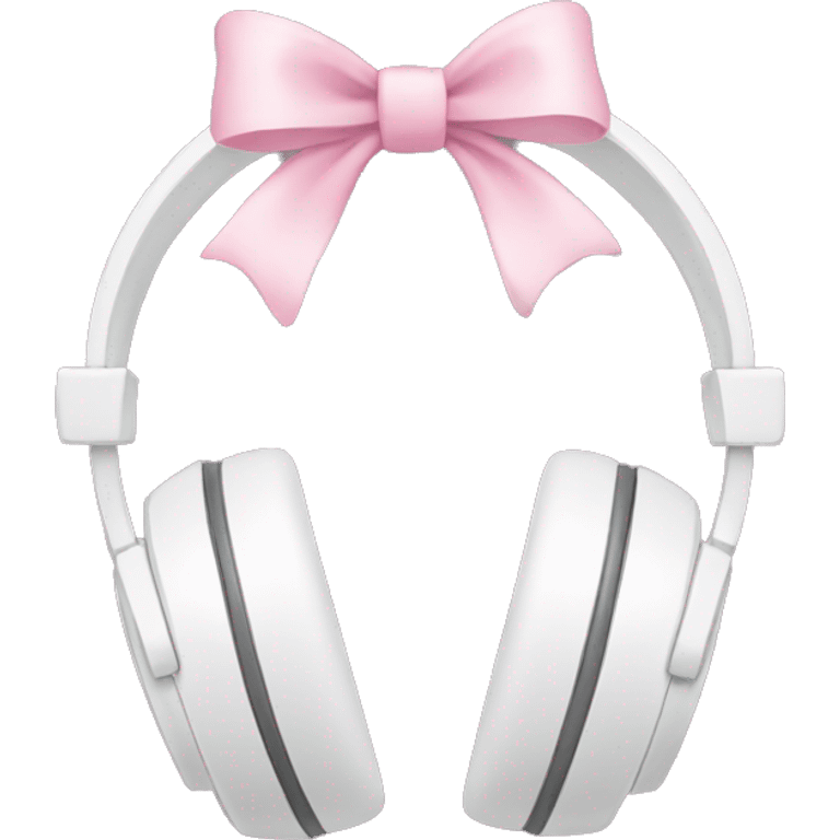 White headphones with baby pink bows emoji