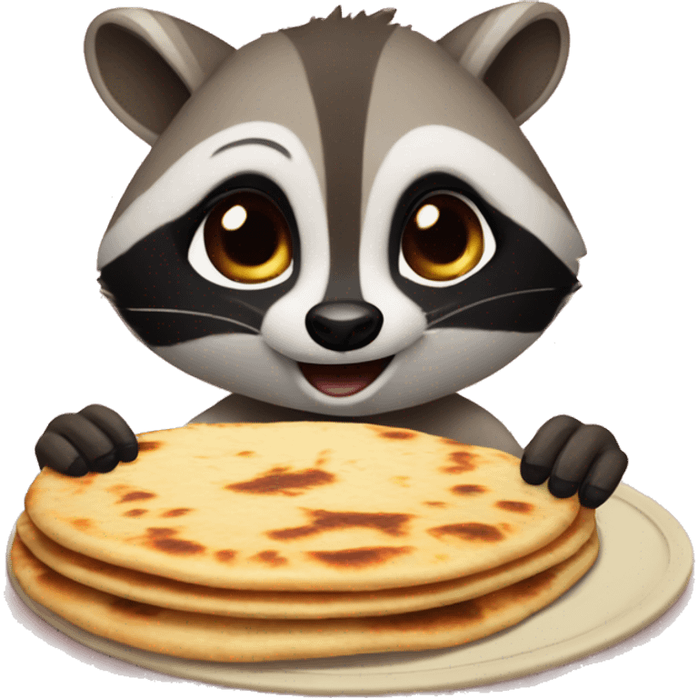 Happy raccoons eating pupusas  emoji