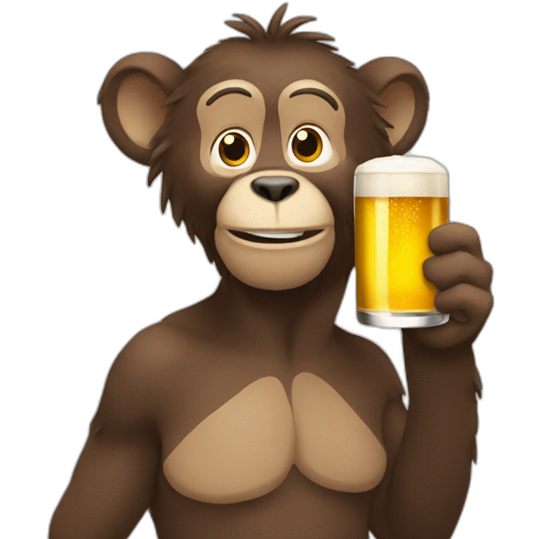 Singe avec une bière emoji