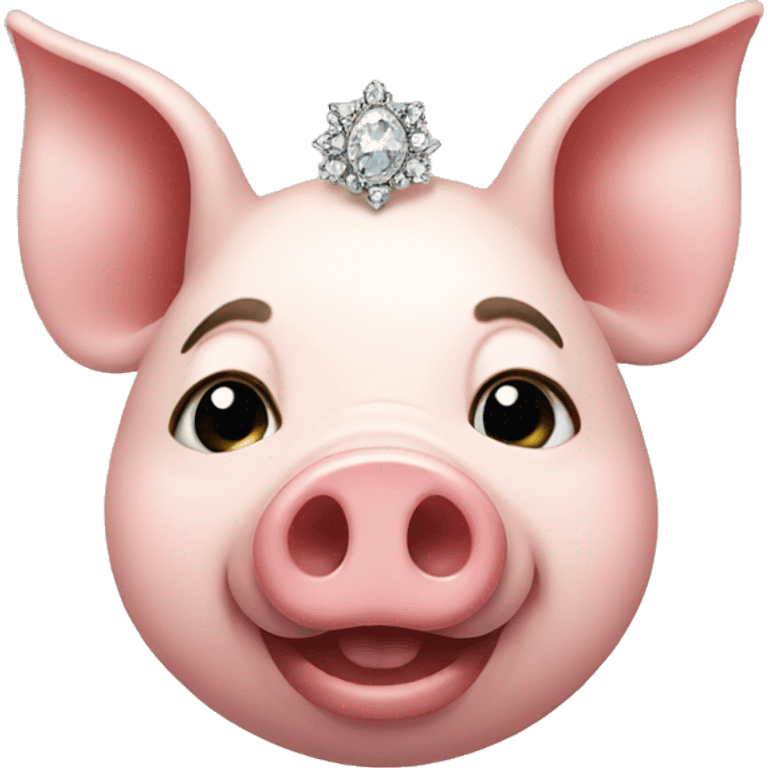 pig wearing earing emoji