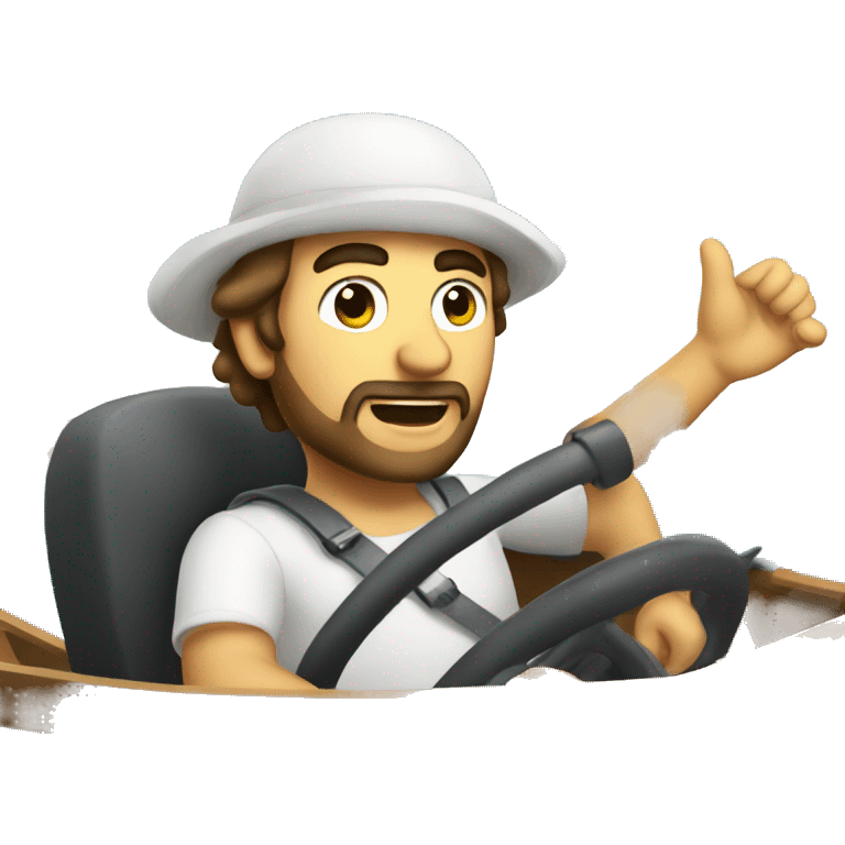 Italian guy driving a boat going to malta emoji