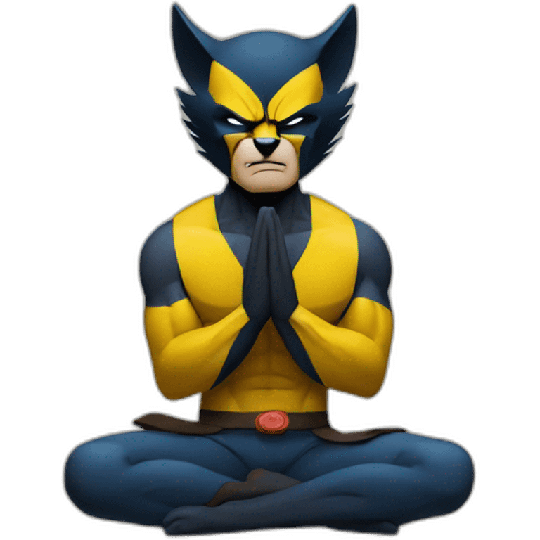 Wolverine doing a meditation emoji