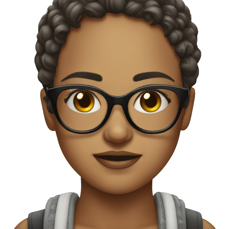 Beautiful girl wearing glasses at beach emoji