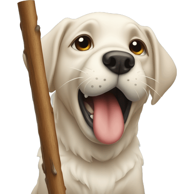 A dog licking a cold pole emoji