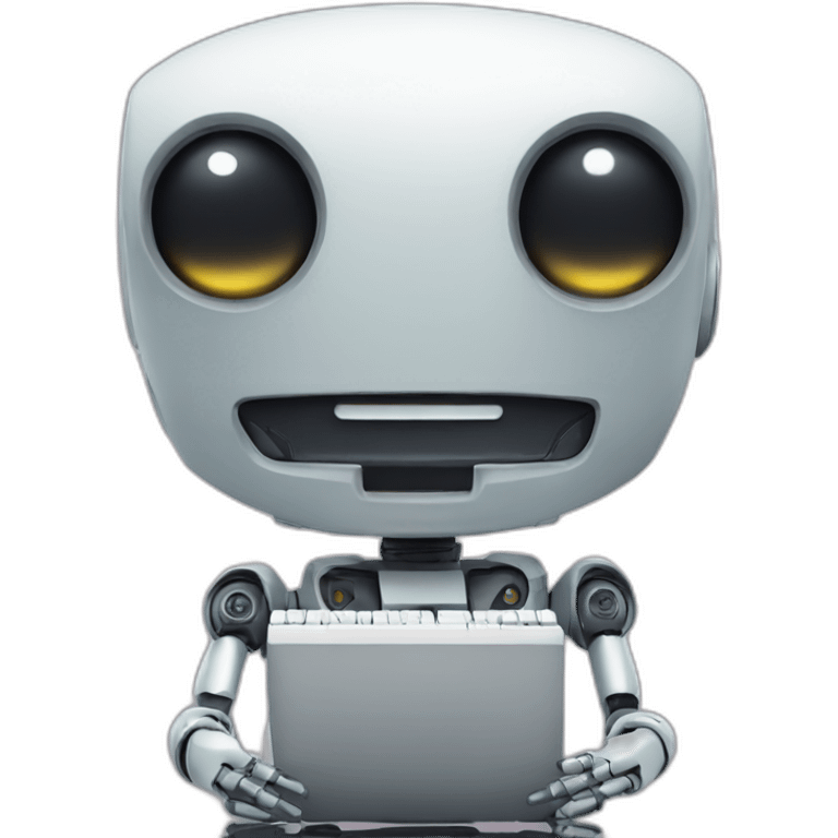 robot crying at keyboard emoji