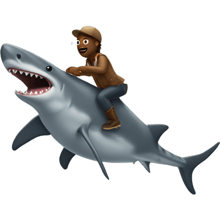 Moose riding a shark emoji