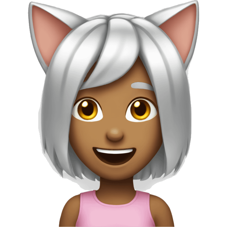 Laughing girl emoji cat ears emoji