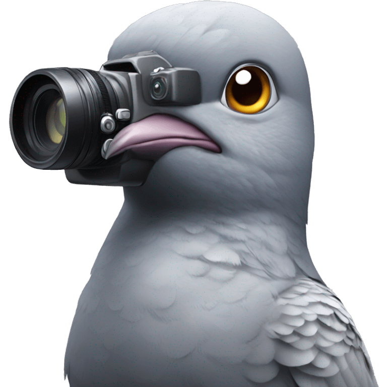 Pigeon with camera on head emoji