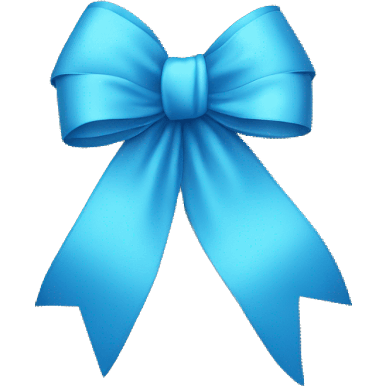 long blue ribbon bow emoji