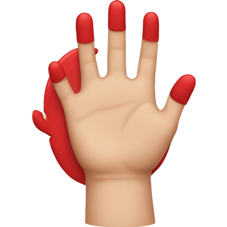 hand with red tablet emoji