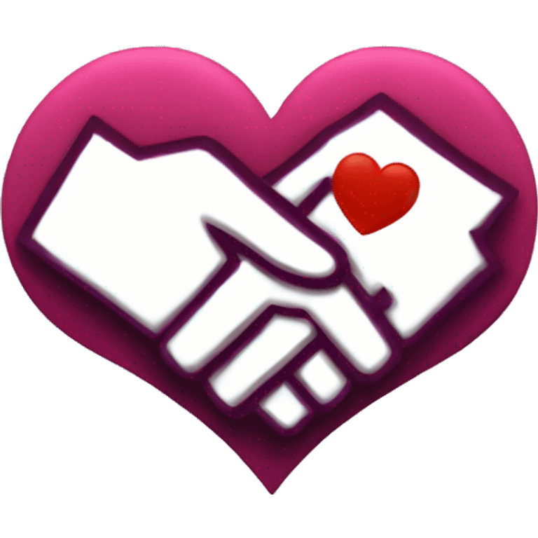 a handshake shaped like a heart emoji