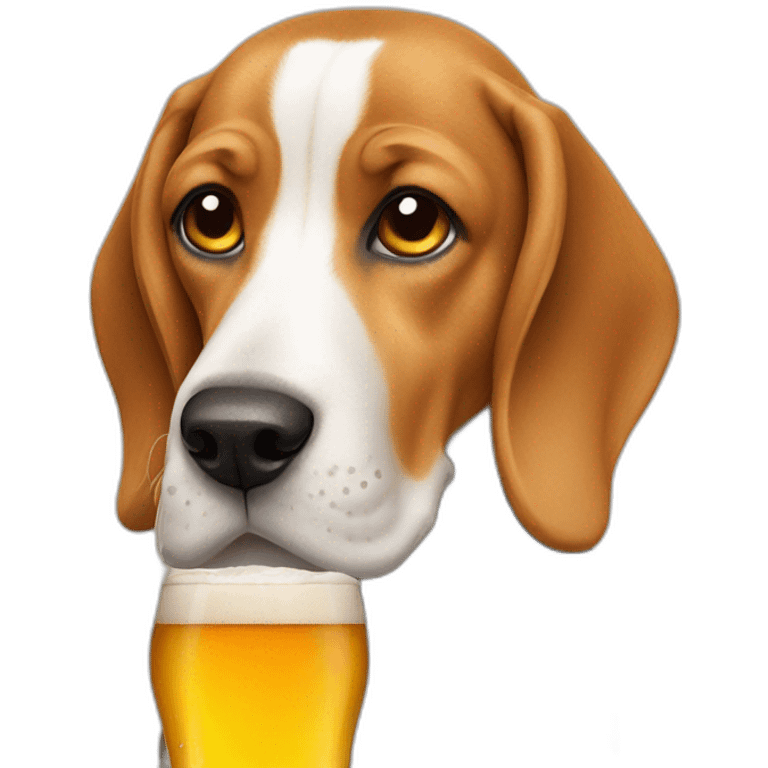 Beagle dog drinking beer emoji