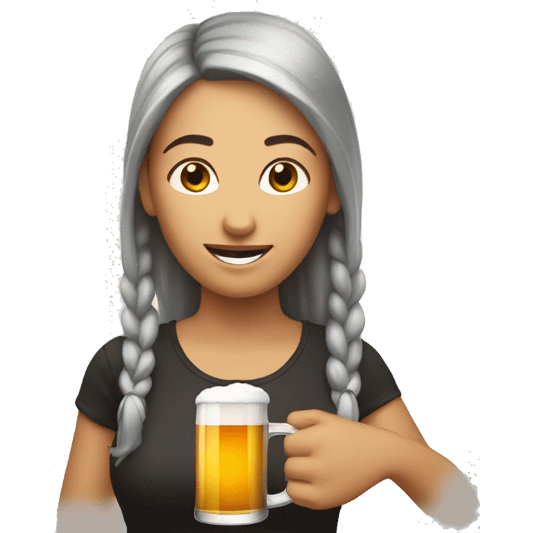 Women with beer in her hand emoji