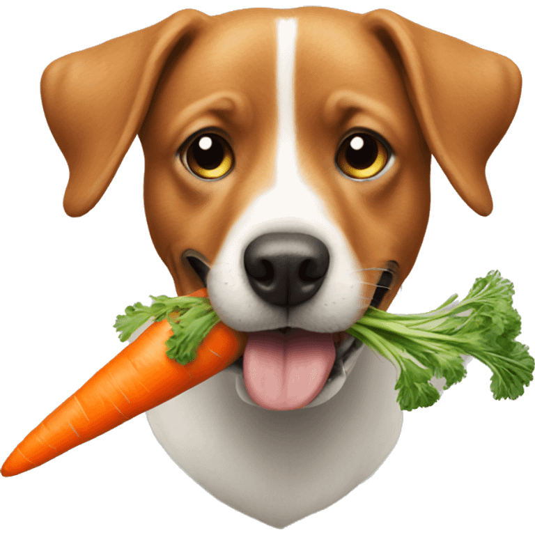 Dog eating carrot emoji