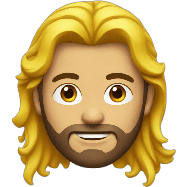 Homme qui a les cheveux jaune avec pointe rouge emoji