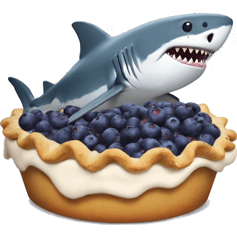 shark eating blueberry pie emoji