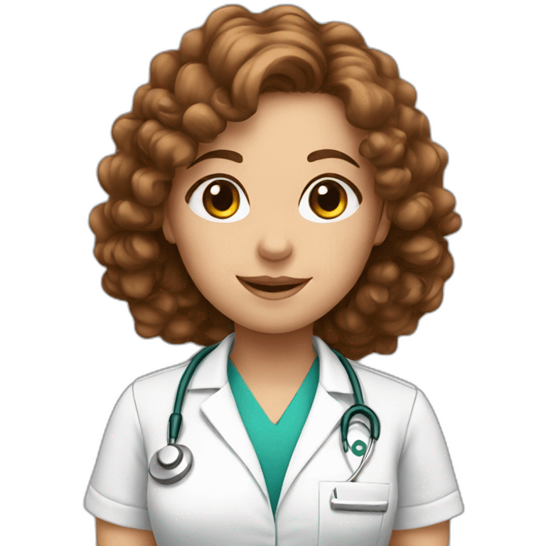 Veterinary Nurse Girl With Brown Curly Hair emoji