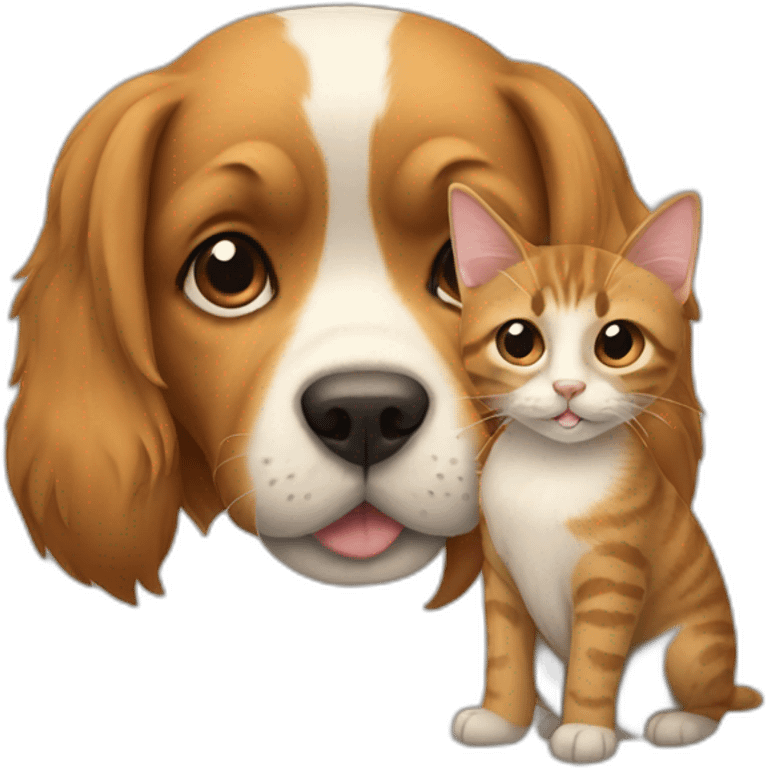 half of dog and cat emoji