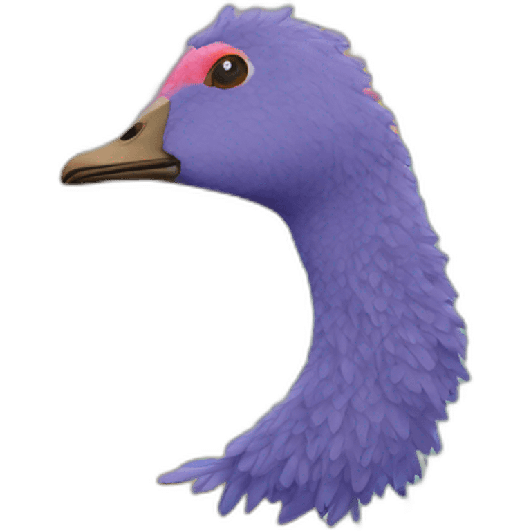 curly goose in tye-dye emoji