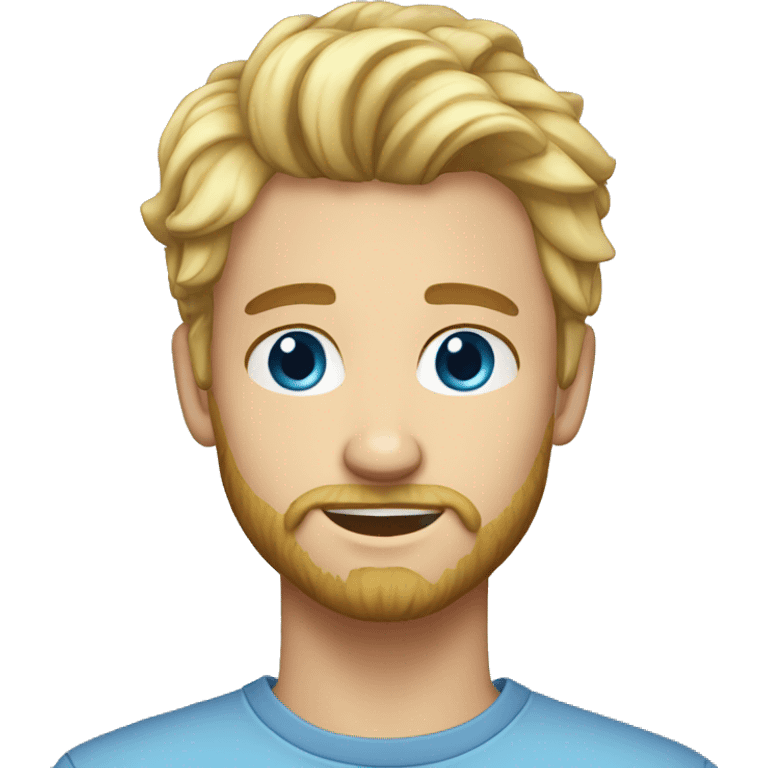 20 year old man blonde hair blue eyes and a beard emoji