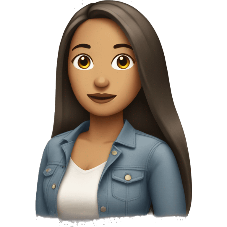 latina woman with straight hair emoji