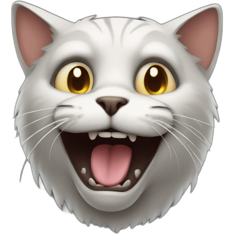 nasty old cat with scares emoji