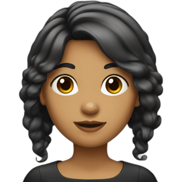 Fille noir cheveux attaché emoji