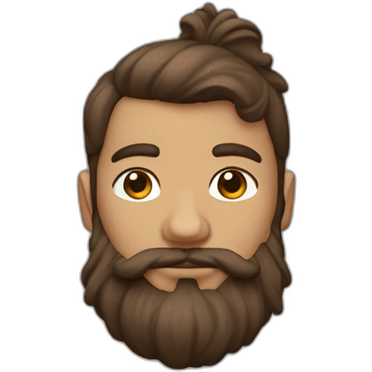 Homme métisse avec les cheveux brun et bouclés qui tient une lance emoji