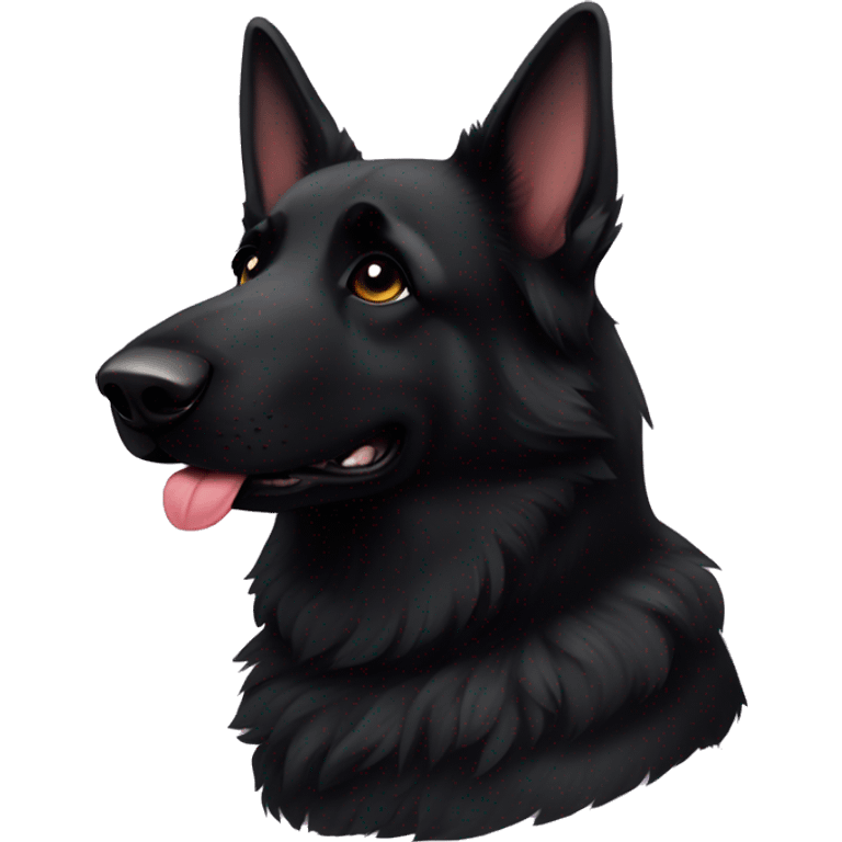 Black German shepherd in love emoji