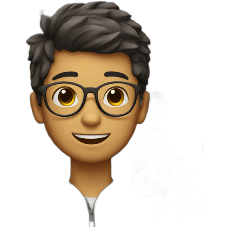 joven con gafas con gato emoji